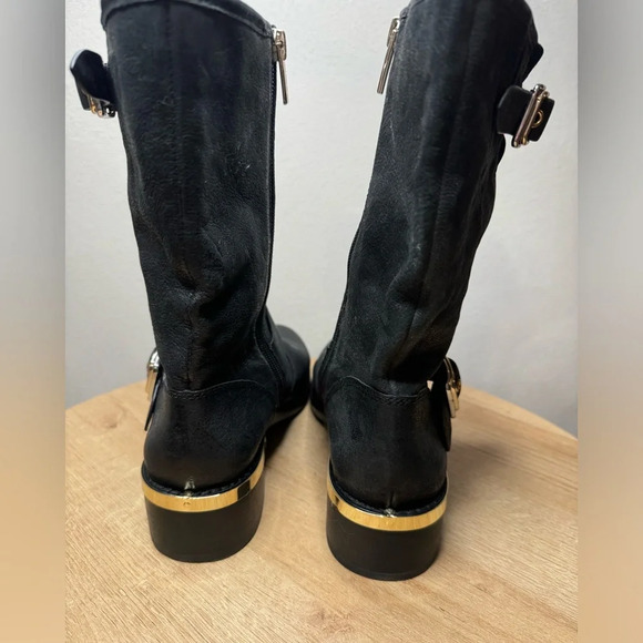 Vince Camuto black boots with gold accents - Picture 7 of 8